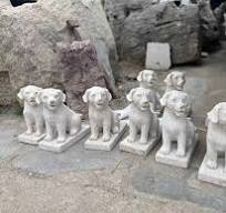 Yellow Granite Dog Sculpture Height 11" (30cm) – The Gardens Nursery