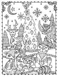 Winter Woodland Wonderland Coloring Book Digital Printable Etsy Coloring Books Animal Coloring Pages Abstract Coloring Pages