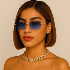 Blue Lens White Frame Sunglasses
