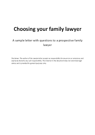 A Letter To A Family Divorce Lawyer With Questions Before Engagement