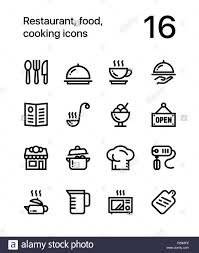 Restaurant Food Cooking Icons For Web And Mobile Design Pack 1 Stock Vector Cooking Icon Cooking Restaurant Recipes