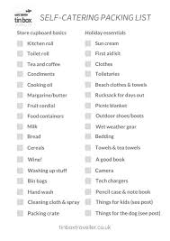 Essential Self Catering Holiday Packing List Printable Tin Box Traveller