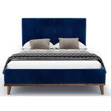 Elle s'adaptera aux chambres d'aujourd'hui et se mariera avec l'élégance intemporelle d'un mobilier laqué. Koos Lit Adulte Contemporain Velours Bleu Marine Tete De Lit Inclus L 140 X L 190 Cm Cdiscount Maison