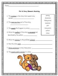 This Download Is For A Plot And Story Elements Matching Worksheet That Can Be Used As Homework Assessmen Story Elements Worksheet Story Elements Anchor Charts