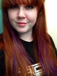 Natural Red Hair With Purple Peekaboo Purple Hair Natural Red Hair Red Purple Hair