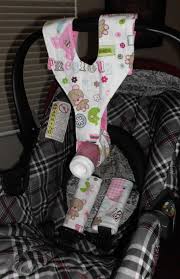 Car Seat Set Pink Girls Bottle Sling Strap Covers Baby Bottle Holders Handmade Baby Gifts Bottle Sling