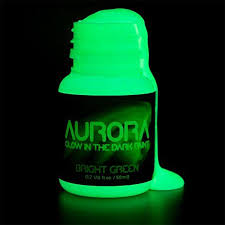 Glow In The Dark Paint 1 7 Oz 50ml Aurora Bright Green Non Toxic Water Based By Spacebeams Glow Paint Glow In The Dark Glow