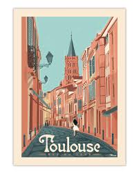 Vintage Poster Toulouse Rue Du Taur Marcel Travel Poster Size 30 X 40 Cm