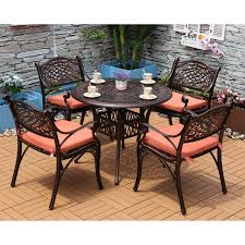 Outdoor patio bar furniture can enhance any outdoor space and give you a perfect place to entertain guests. Buy Yongcun Outdoor Patio Furniture Cast Aluminum Dining Set Patio Dining Table Chair Color Is Antique Bronze One 35 4 Table Four Chair In Cheap Price On Alibaba Com