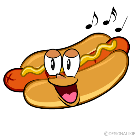 Free Singing Hot Dog Cartoon Character Clipart | Charatoon