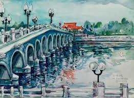 瀝源橋寫生18x25 5cm 2003 水彩紙本 painting watercolour painting drawing sketches