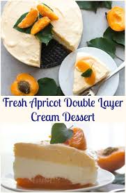 They are filled with jam and layered with fruit and baked. Fresh Apricot Double Layer Cream Dessert An Italian In My Kitchen Cream Desserts Desserts Apricot Dessert