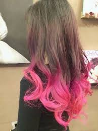 Natural Brown Hair With Pink Ends Hair Colors Ideas Colored Hair Tips Pink Hair Tips Hair Dye Tips