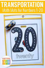 transportation themed number mats homeschool share