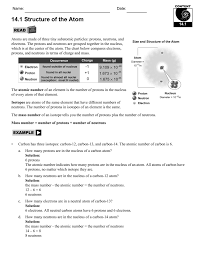 The bohr model shows that the electrons in atoms are in orbits of differing energy around the nucleus (think of planets orbiting around the sun). 14 1 Structure Of The Atom
