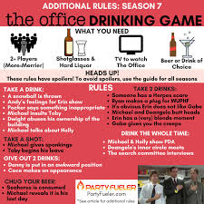 The Office Drinking Game Season 7 Extra Rules The Office Drinking Game Drinking Games Drinking Games For 2