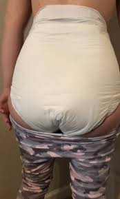 Wearing full abdl diapers and leggings