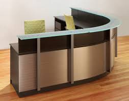 Supply small curved & round salon front desk, white modern office reception counters. Wrap Around Reception Desk Modern Wood And Glass Reception Desk Stoneline Designs