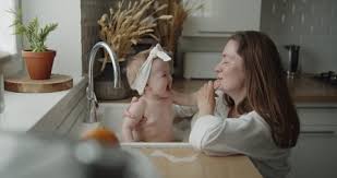 Bathing a newborn can be a scary endeavor. Baby Having Bath Stock Video Footage 4k And Hd Video Clips Shutterstock