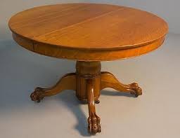 16344 Antique Victorian Oak Claw Foot Split Base Dining Table Round Oak Dining Table Dining Table Oak Dining Table
