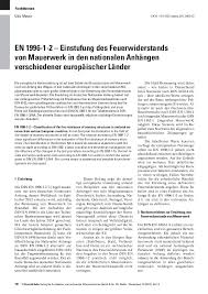 Svensk anm denna parantes är av misstag med i den engelska versionen och utgår i den svenska översättningen. Pdf En 1996 1 2 Einstufung Des Feuerwiderstands Von Mauerwerk In Den Nationalen Anhangen Verschiedener Europaischer Lander Udo Meyer Academia Edu