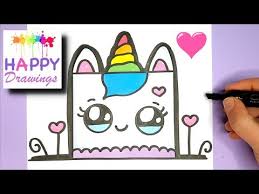 Decorate the third cake tart. Unicorn Drawing Easy Cake