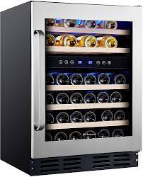 Are stainless steel kitchen cabinets expensive wine in the world. Amazon Com Kalamera 24 Wine Cooler Refrigerator 46 Bottle Dual Zone Built In Or Freestanding Fridge With Seamless Stainless Steel Triple Layer Tempered Reversible Glass Door And Temperature Memory Function Home