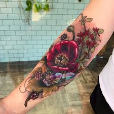 Elaborate Chiaroscuro Tattoos By Makkala Rose Burst With Ripe Fruit And Blossoming Flowers Sleeve Tattoos Tattoo Sleeve Designs Tribal Tattoos For Men