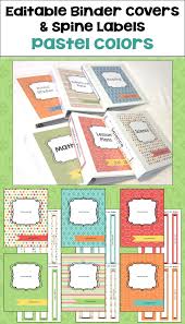 I can make you any labels you'd like in any size for a small fee. Editable Binder Covers And Spines In Pastel Colors Binder Spine Labels Editable Binder Binder Covers