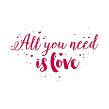 All You Need Is Love Phrase Valentines Heart Vectordesign
