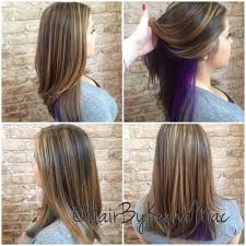 Learn how to do peekaboo highlights yourself for a rock star look. Purple Peekaboo On Light Brown Hair Novocom Top