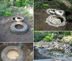 How To Make Recycled Tires Pond Diy Crafts Handimania Diy Water Feature Diy Pond Pond Diy
