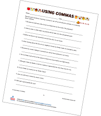 The following worksheet contains two exercises on the use of commas in english. Using Commas Free Printable Carson Dellosa