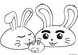 Et voilà comment dessiner un lapin kawaii. Coloriage Famille De Lapin Kawaii Dessin Lapin A Imprimer