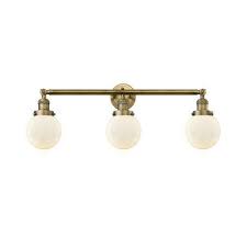 Breakwater Bay Jackeline 3 Light Vanity Light Finish Brushed Brass Shade Colour Matte White Bulb Type Incandescent In 2020 Vanity Lighting Vanity Light Shade Vintage Led Bulbs