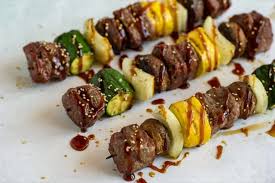 Before grilling, set the steak out for 30 minutes so it can come to room temperature. Traeger Grilled Steak Kabobs Easy Steak Kabob Recipe With Vegetables