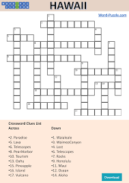 No pencil or eraser required! Gratis Hawaii Crossword Puzzle