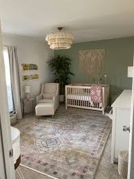 The muted green features gray undertones that give. Calming Boho Chic Nursery Project Nursery