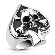 Stainless Steel Spade Crossbone Ring Jewelry Rings Unique Stainless Steel Rings Steel Jewelry