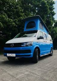 Volkswagen California T6 Sky Blue Camper Van Ebs1903 Vw Germany T4 T5 T6 Travel Turbodiesel Vans Multivan Tuning Camping Campervan Caravelle Blauw