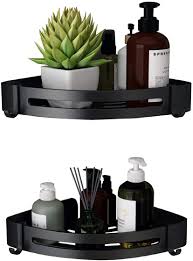 The shower's opening can be closed off with a door or a curtain rod. Volpone Corner Shower Shelf With Removable Hooks No Drill Corner Shower Caddy Rust Proof Shower Organizer Corner Wall Mounted 2 Pack