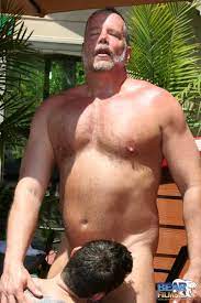 Attend a gay bear orgy outdoors with six thick and hairy hunks