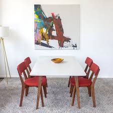 Walker edison 6 person mid century modern wood hairpin rectangle kitchen dining table, brown. Allora Mid Century Modern Large Dining Table In White A 5145 1978575