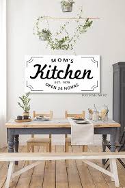 Custom Kitchen Sign Personalized Name Established Date Etsy Farmhouse Kitchen Signs Dining Room Wall Decor Dining Room Walls