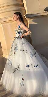 27 Ultra Pretty Floral Wedding Dresses For Brides Floral Wedding Gown Floral Wedding Dress Blue Wedding Dresses