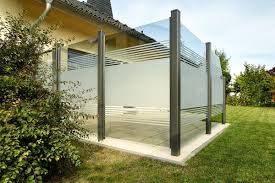 Uri Zaunzar Glaszaun Sichtschutz Terrasse Glas Moderner Patio
