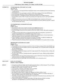 Good analytical skill, good verbal & written communication knowledge of investment products like mutual fund, insurance and equity handling client queries related to product and operations discuss. Premier Relationship Manager Resume Samples Velvet Jobs