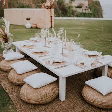 Marrakech Low Feasting Table White Bali Event Hire In 2020 Feasting Table Picnic Birthday Party Boho Garden Party