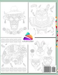 Download Amazon Com Hippie Animals Coloring Book Geometric Animal Fun Coloring Hippie Animals Bohemian Coloring Books For Adults 9781654912581 Closet Color Books