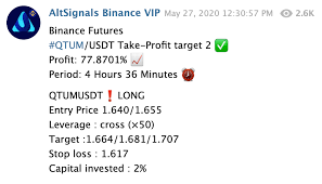 Binance which is the #1 exchange for spot trading, rolled out margin, and futures trading in past few quarters. Top 4 Binance Futures Trading Signals Channels On Telegram Altsignals Io